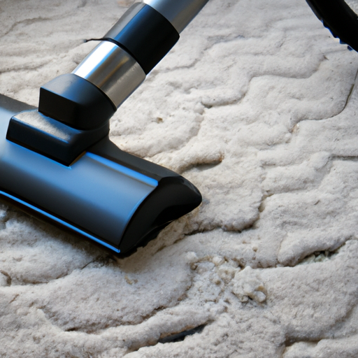 תקריב של שואב אבק שטיחים שואב לכלוך ופסולת מרצפה משטיח