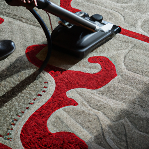 אדם המשתמש במכונת ניקוי שטיחים לניקוי עמוק של שטיח